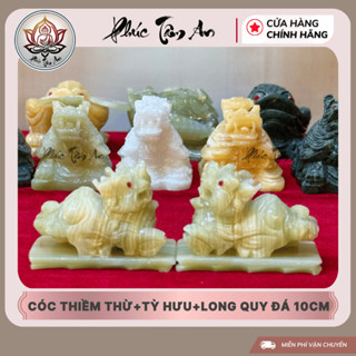 Cóc thiềm thừ, Tỳ hưu, Long quy đá tạc tự nhiên 10cm, linh vật phong thuỷ chiêu tài, hoá sát|Phúc Tâm An