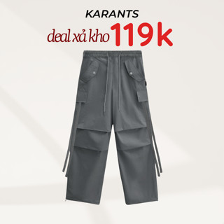 [Xả Kho] Quần Dù Phối Dây Y2K Karants Local Brand Ống Rộng Hot Trend - KQ33