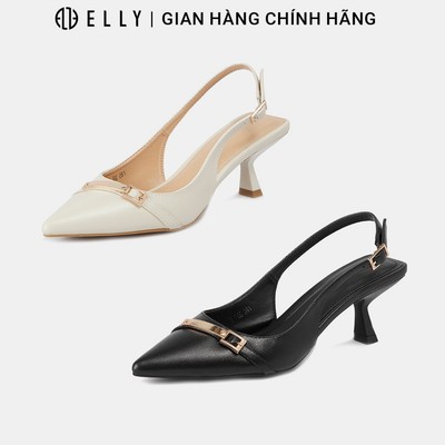 Sandal cao gót nữ ELLY EG281 hở gót đính hợp kim mạ vàng thanh lịch