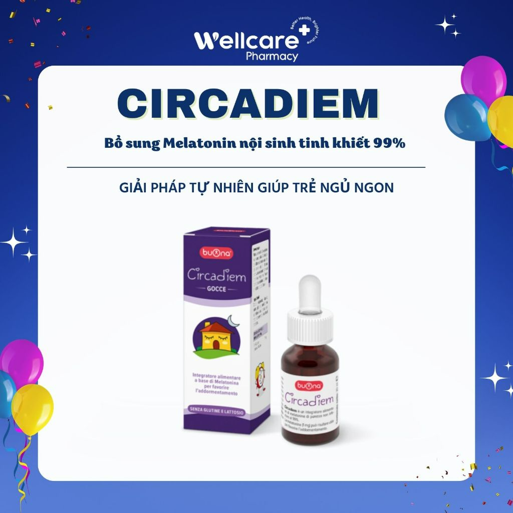 [BUONA Italy Chính Hãng] Siro CIRCADIEM Melatonin tinh khiết 99%, hỗ trợ bé ngủ ngon , trẻ sơ sinh g
