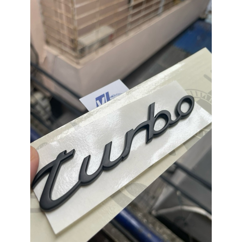 Tem turbo porsche đen , Logo turbo đen - turbo porsche - dán sau xe porsche