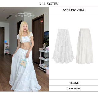 Chân váy dài hai lớp nhiều tầng ANNIE phối ren - KILL SYSTEM