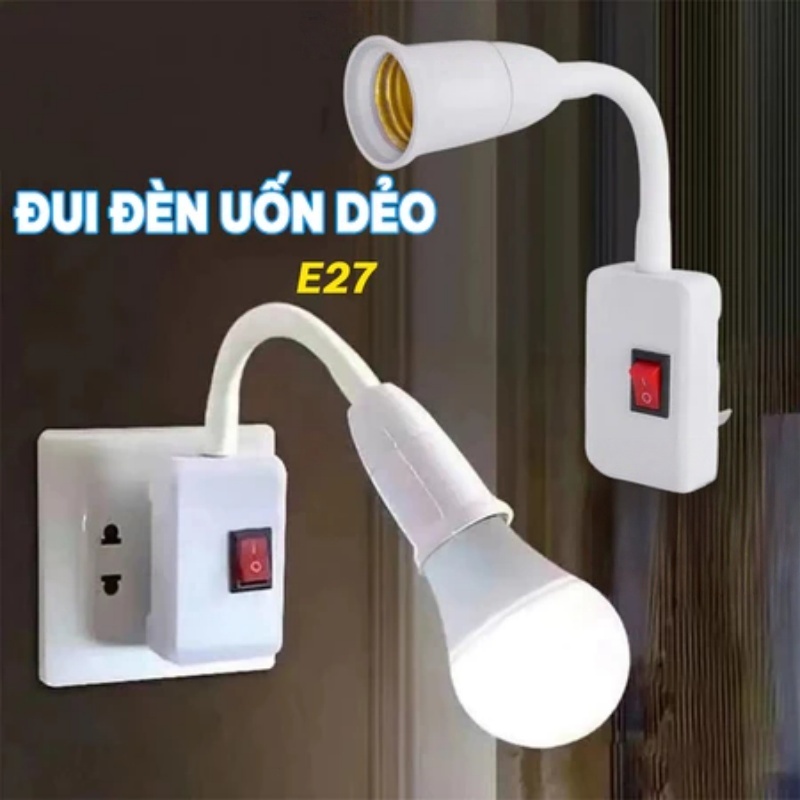 Chuôi Đèn Đui Đèn E27 Thân Uốn Dẻo Lò Xo Có Công Tắc Điều Chỉnh 360 20cm 25cm MOGEE | BigBuy360 - bigbuy360.vn