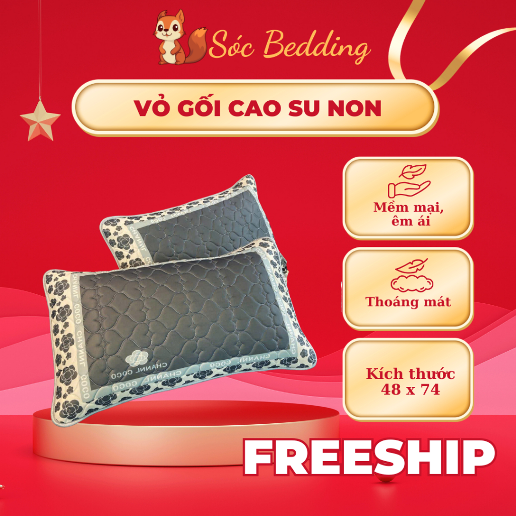 Vỏ Gối Đầu Cao Su Non, Vỏ Gối Đầu Kích Thước 45x65 Và 50x70