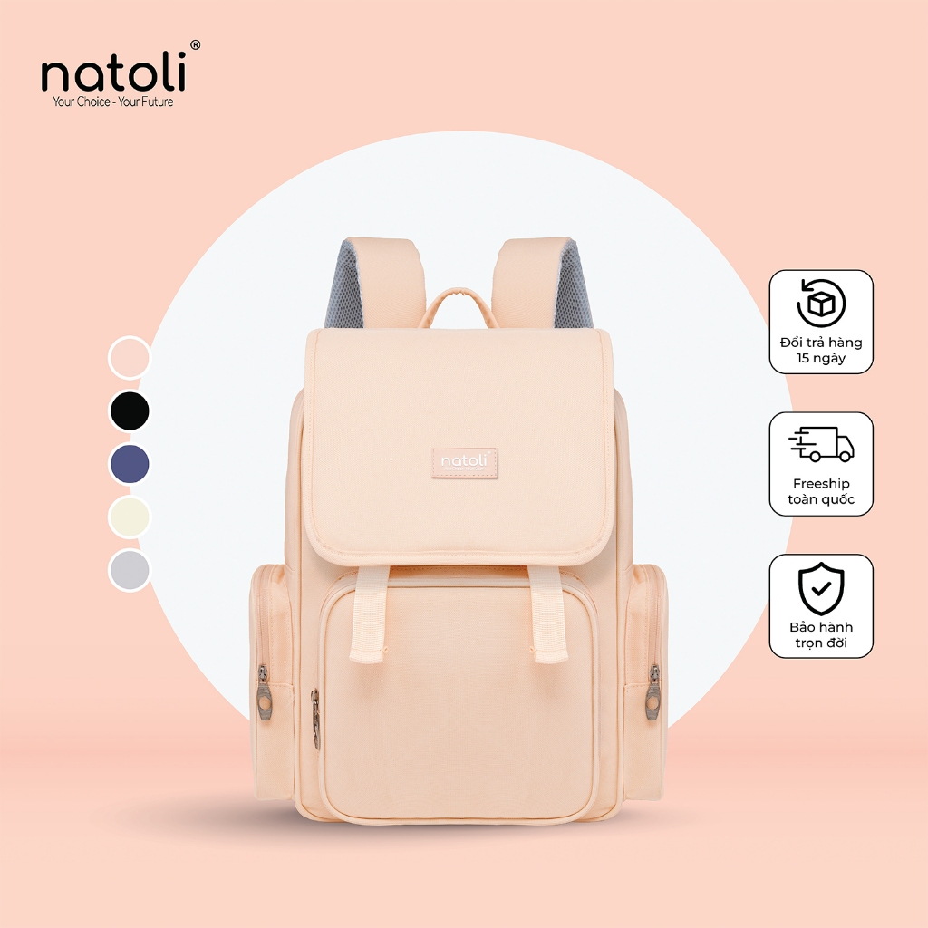 Balo laptop nữ NATOLI chống nước, nhiều ngăn đựng laptop đi học cao cấp - BST Everyday Utility Backpack B19