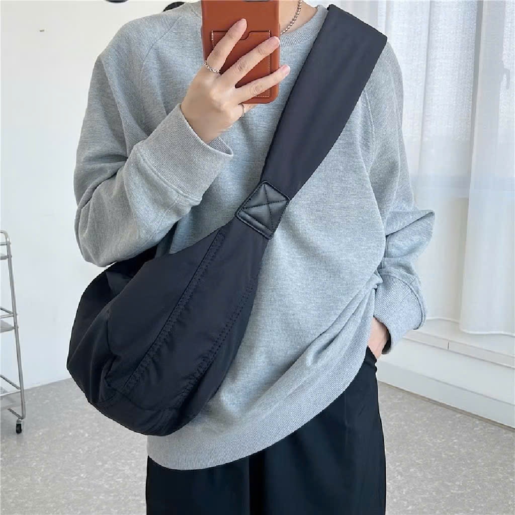 TÚI ĐEO CHÉO NAM NỮ - VẢI DỆT CANVAS CÓ TÚI CON PHONG CÁCH ULZZANG NH-26