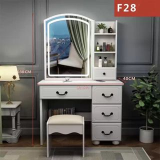  Bàn phấn trang điểm kèm đèn LED cảm ứng và Ghế hàng nhập khẩu HPM bàn trang điểm kèm gương cao cấp nhiều ngăn kéo 
