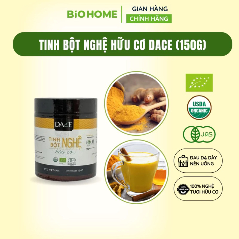 Tinh bột nghệ hữu cơ Dace - 150g