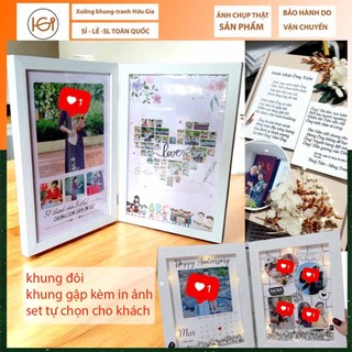  khung ảnh đôi 2D 3D size 15x20 20x20 20x30.. có in ảnh sẵn hoặc set tự làm khách lựa chọn quà tặng handmade 