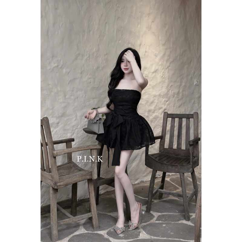 Đầm Cúp Ren Nơ to tacta Xòe ‘’ĐUÔI CHUÔNG’’, đầm tiệc cúp ngực, đầm cúp ngực sang chảnh Cá Boutique | BigBuy360 - bigbuy360.vn