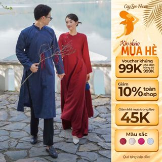 Áo Dài Cách Tân Nữ Bách Di CayLeo Design Chất Liệu Đũi Dài Tay Thiết Kế Thanh Lịch - AD835