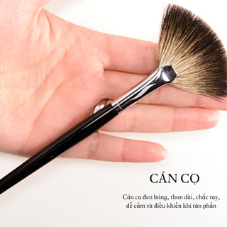 Cọ Highlight Quạt Giao Ngẫu Nhiên Đúng Đầu Cọ trang điểm kích thước 15*2 cm,chất liệu thân bằng nhựa và sợi nylon Ducare