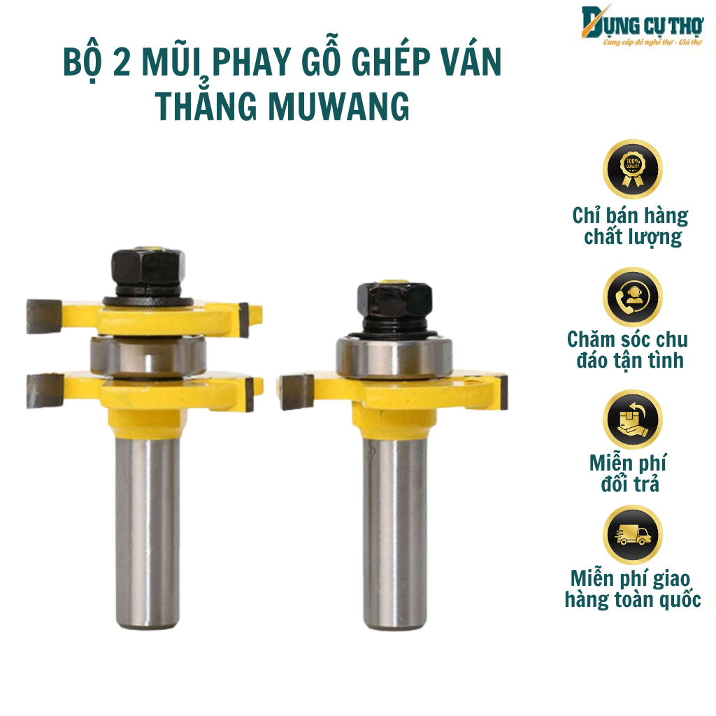Mũi Phay Gỗ Ghép Ván Thẳng Nhỏ 1 Bi – Ghép Ván Dày 12–19mm, Chuẩn Cốt 12.7mm