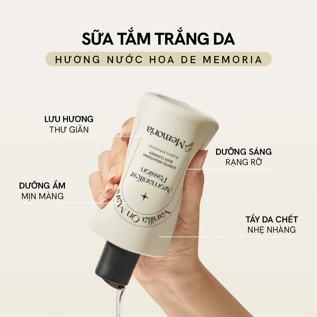 Bộ Đôi Sữa Tắm Và Dưỡng Thể Trắng Da Hương Nước Hoa Thư Giãn De Memoria 300ml/chai