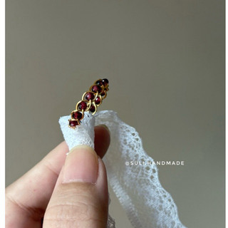 Nhẫn handmade tết hạt pha lê 2mm[ Suli'shandmade ]