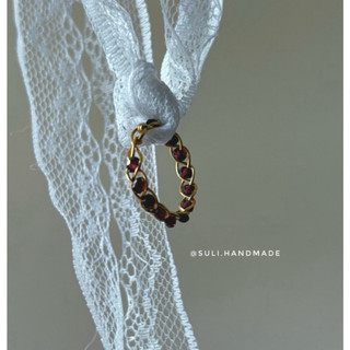 Nhẫn handmade tết hạt pha lê 2mm[ Suli'shandmade ]