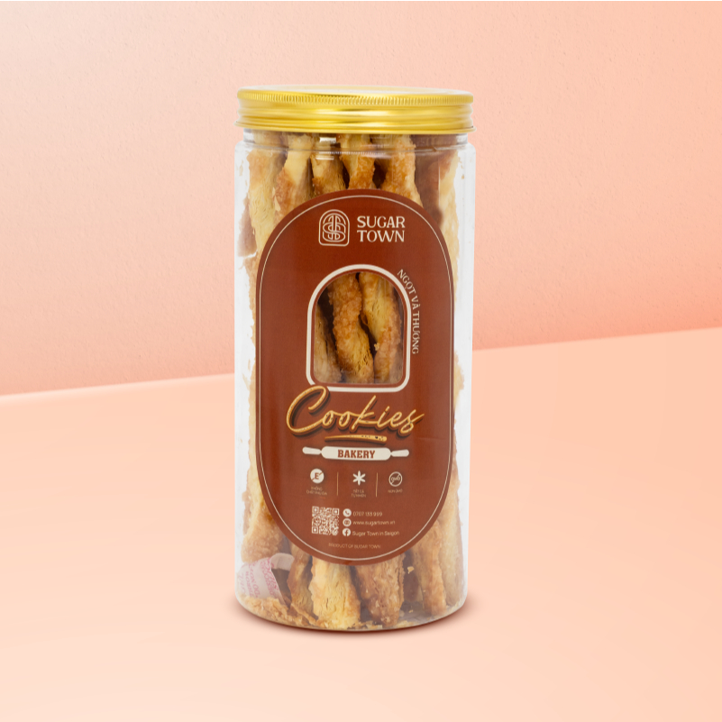 Crispy twisted cookies bánh xoắn đường Sugar Town ngọt nhẹ giòn tan