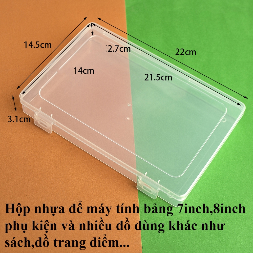 Set 5c Hộp nhựa để máy tính bảng 7inch.8inch,10inch,12 inch,laptop,sách,linh phụ kiện,đồ trang điểm 