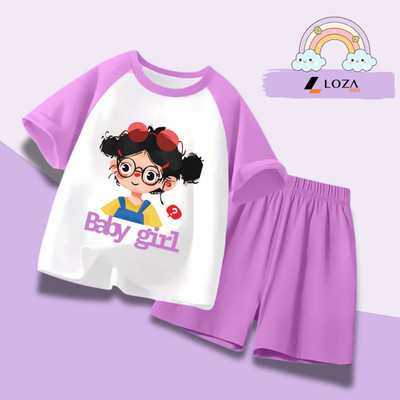 Bộ quần áo cho bé gái in Bé gái Baby girl hot trend 2026 - Quần áo trẻ em nữ size từ 15-40kg - Loza Kids FB365