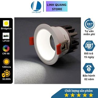 Đèn Led âm trần Spotlight SM2 D75 Linh Quang chống chói cao cấp CRI>98 vỏ trắng