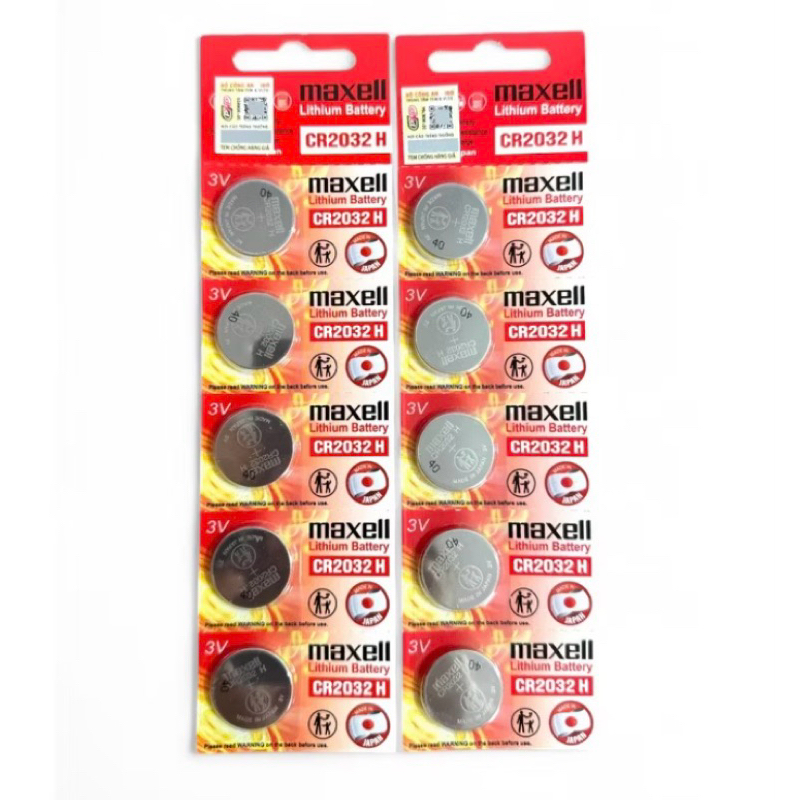 Pin CR2032 H Maxell Lithium 3V made in Japan - hàng chính hãng