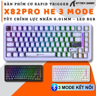 Bàn Phím Gaming Attack Shark X82 Pro HE - Hall Effect Switch, Rapid Trigger, LED RGB 16 Triệu Màu