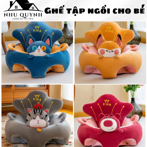 Đệm Tập ngồi, Đệm ngồi bệt cho bé, lót ghế 2 trong 1 - Ruột Bông Tinh Khiết Loại Đẹp - 50cm X 50cm (