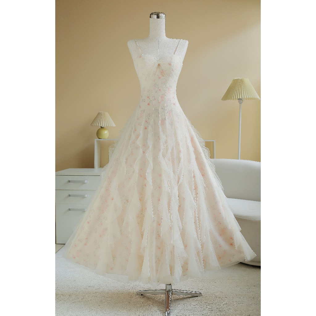 SÒ VINTAGE - LAMIE đầm hoa phối bèo phủ lưới | BigBuy360 - bigbuy360.vn