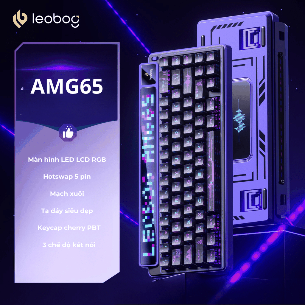( NEW- Sẵn Hàng)  Leobog AMG65 |Bàn phím cơ  - màn LED LCD cực đẹp | BigBuy360 - bigbuy360.vn