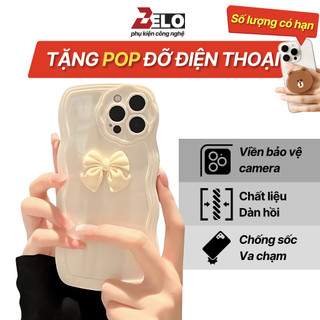 Ốp lưng iphone TPU mềm hình nơ 3D viền gợn sóng cho iphone 7/8/plus/x/xs/11/12/13/14/15/pro/max/plus/promax - Belo