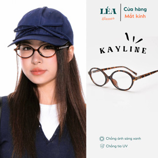 Kính mắt Oval chuyên lắp cận LÉAGLASSES kính KAYLINE chất liệu nhựa cao cấp Y2K Bayonetta