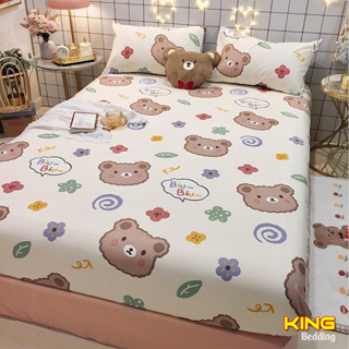 Bộ ga gối 3 MÓN poly cotton 1m4, 1m2, 1m6x2m và 1m8x2m, Drap Trải Giường + 2 Vỏ Gối Nằm- Kingbedding