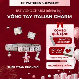 Vòng tay đôi nam nữ ITALIAN CHARM Tif Watches DIY Quyến Rũ Ý Fit 9mm Thép Không Gỉ Trang Sức Phụ Kiện