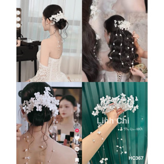  Cài hoa tóc mây  HC367   cài hoa rơi. Hoa cài tóc cô dâu 