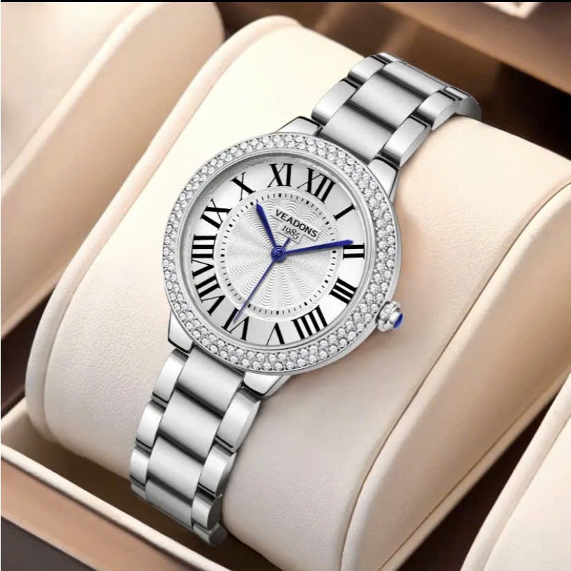 Đồng hồ nữ VEADONS 55078 chính hãng dây đeo thép không gỉ có lịch phát sáng chống thấm nước