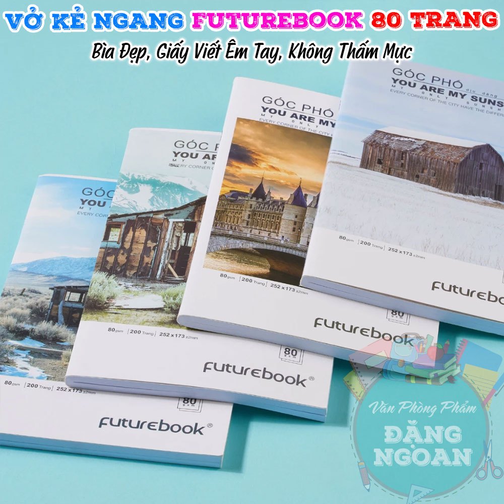 [Lốc 10 Quyển] Vở Kẻ Ngang Futurebook 80/120 trang - Bìa Đẹp, Giấy Viết Êm Tay, Không Thấm Mực 80gsm