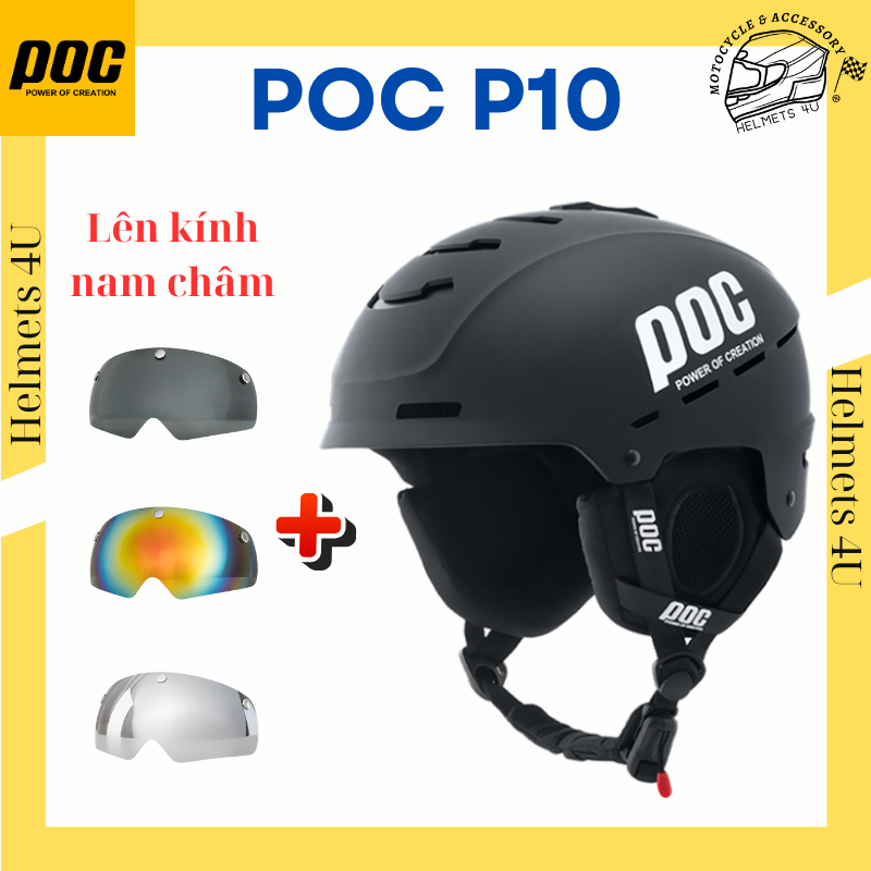 Nón POC P10 khóa hít nam châm gọn nhẹ, thoáng mát NEW 2025 chính hãng - Helmets 4U