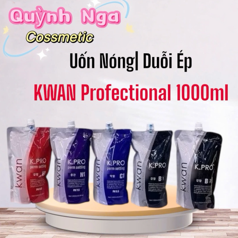 Uốn nóng Kwan, ép duỗi KWAN Professional, uốn tóc thông minh 1000ml ép bóng mềm, uốn căng sóng