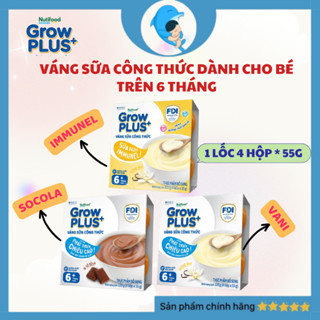  Váng sữa công thức Grow plus Nutifood  tăng chiều cao và tăng đề kháng cho bé từ 6M+ MECAHEO   1 lốc 4 hộp*55g  