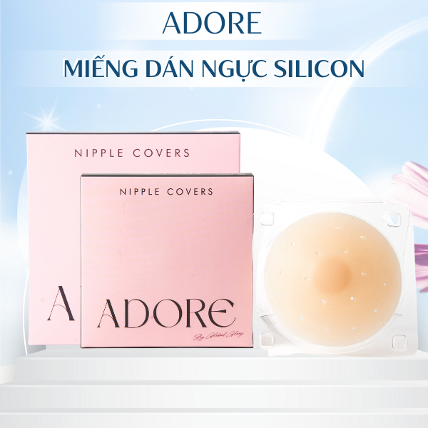 Miếng dán ADORE Miếng dán ngực Silicon tàng hình cao cấp có lỗ thoáng khí, siêu mỏng nhẹ tái sử dụng