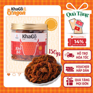 KHÔ BÒ XÉ SỢI hộp 150g, Khô bò sợi, Bò khô Du lịch, Tết, Tặng quà, Đặc sản Sài Gòn | KHA GỒ