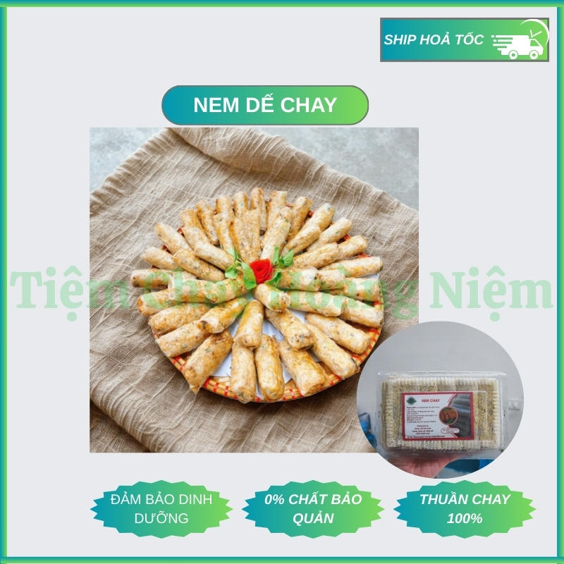 Nem Dế Thuần Chay, Tiệm Chay Hoàng Niệm Đóng Gói Hộp 12 Chiếc