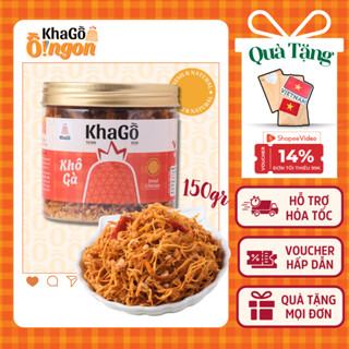 KHÔ GÀ BƠ TỎI hộp 150g, Khô gà giòn, Gà khô Ăn Vặt Văn Phòng, Đặc sản Sài Gòn | KHA GỒ