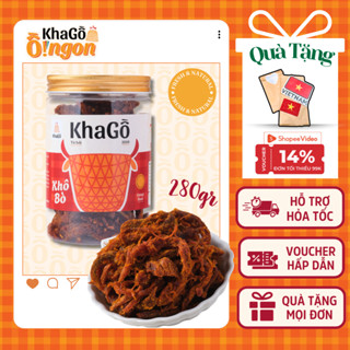 KHÔ BÒ XÉ SỢI hộp 280g, Khô bò sợi, Bò khô Ăn Vặt Văn Phòng, Tặng quà, Đặc sản Sài Gòn | KHA GỒ