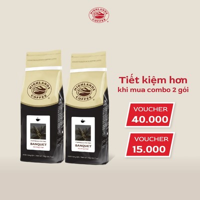 Combo 2 Túi Cà Phê Bột Buổi Sáng Banquet Highlands Coffee 1Kg