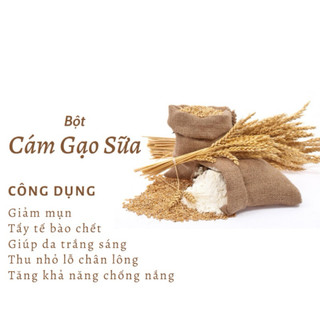 [quà thìa + dâu sữa] 100gr Bột Cám Gạo Sữa Non Nguyên Chất - Mặt Nạ Đắp Mặt & Body Giúp Dưỡng Trắng,Dưỡng Ẩm