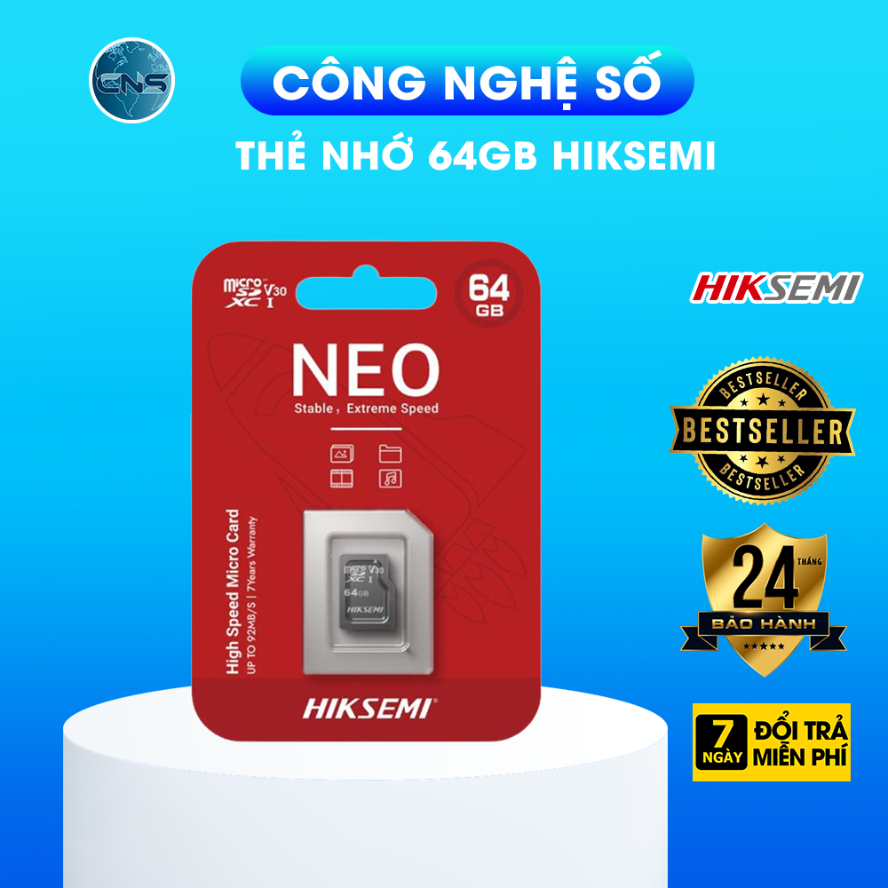 Thẻ nhớ 32G, 64G, 128G HIKSEMI NEO Đỏ  Tốc Độ Cao 92MB/s - Bảo Hành Chính Hãng 7 Năm