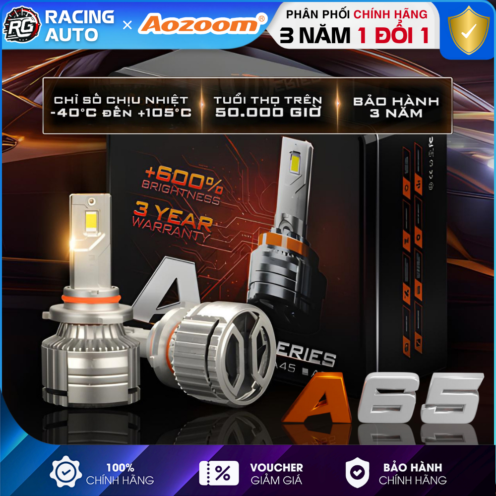 Aozoom A45 Đèn Pha Led 45W Chân H4 H7 9005, Gắn Ô Tô Xe Máy - Chống Nước IP68 - Bảo Hành 36 Tháng