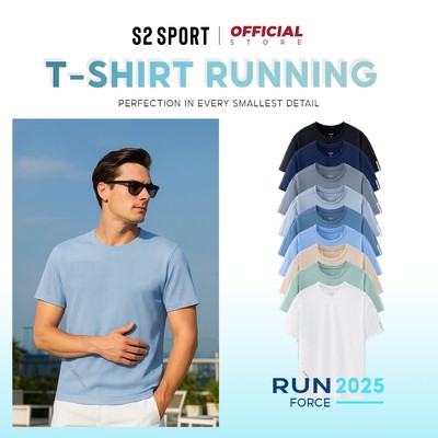 COMBO 2 Áo thun nam cổ tròn S2 SPORT vải Air-Dry thun lạnh dệt hiệu ứng mềm mịn không nhăn STS07.CB2