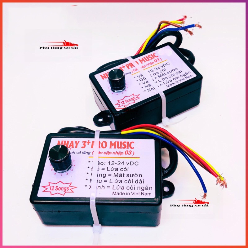 Nhại Kèn 3+ Pro Music, Nhại Còi Hơi 3 Pro 12 Bài 12v 24v - Phụ Tùng Xe Tải